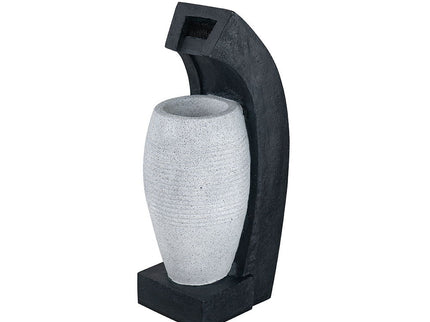 Water Fountain With Vase Design, With Light And Pump, For Indoor And Outdoor - Black / White