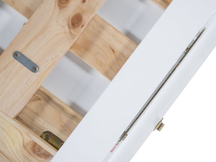 Murphy Bed With Frosted Glass Doors Design, Fake Drawers, Metal Legs