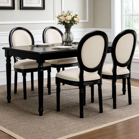 Upholstered & Round Back Dining Chairs (Set of 2)