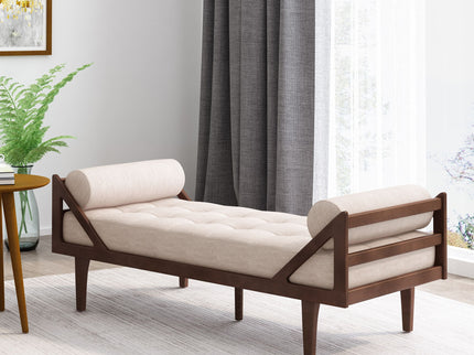 Chic Contemporary Chaise Lounge With Button Tufting And Bentwood Structure