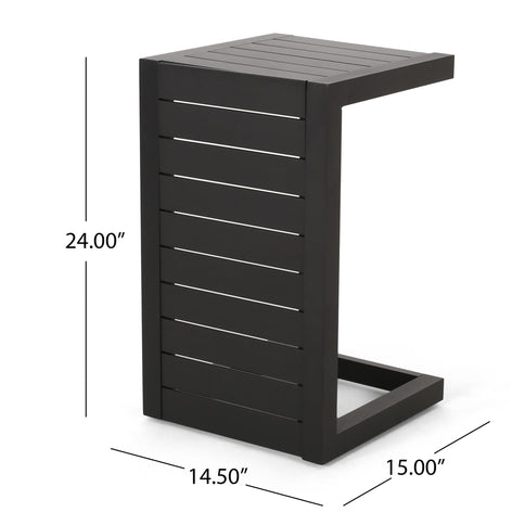 Aluminum Outdoor C - Shaped Side Table For Patio