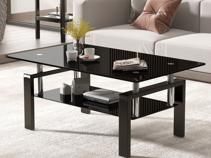 Tempered Glass Table With Storage