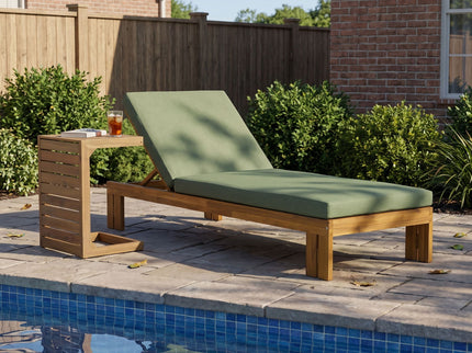 Outdoor Chaise Lounge Set & Side Table, 5 Position Adjustable Patio Recliner
