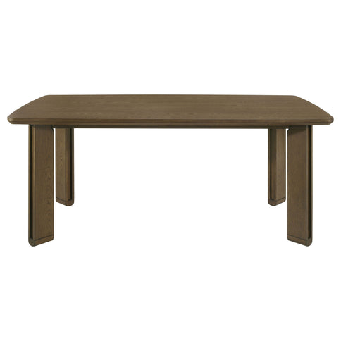 Crispin - 7 Piece Rectangular Dining Table Set With Upholstered Chairs - Brown