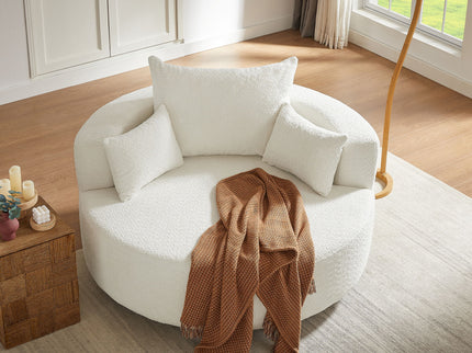 360° Swivel Chair Accent Barrel Chair With Removable Pillows