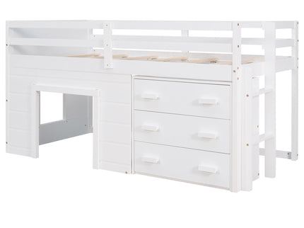 Loft Bed With Cabinet And Shelf