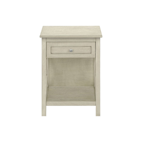 Accent End Table, 2 Tier, Storage Drawer, Transitional Style