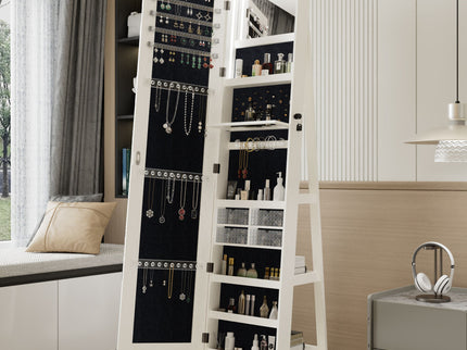 Swivel Jewelry Cabinet With Full Length Mirror