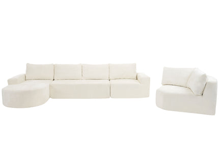 U-Shaped Oversized Modular Cloud Sectional Sofa With Deep Seat For Living Room