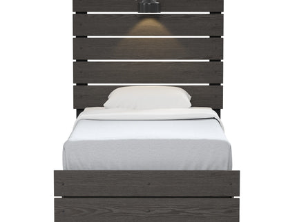 Twin Bed With Integrated Lights - Brown