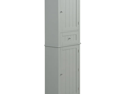 Tall Freestanding Bathroom Storage Cabinet With Drawer And Adjustable Shelf