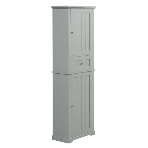 Tall Freestanding Bathroom Storage Cabinet With Drawer And Adjustable Shelf