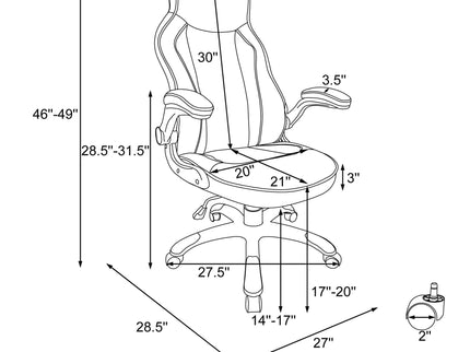 Adjustable Height Office Chair With Ergonomic Design And Swivel Mechanism - Black