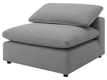 Segoura - Upholstered Armless Chair With Pillow Back, Living Room - Gray