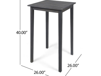 Outdoor Minimalist Acacia Wood Square Bar Table