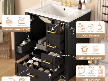 Traditional Bathroom Vanity Set With Soft Close Doors