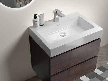 Alice - Bathroom Vanity Wall Mounted With Sink, Large Storage Floating Bathroom Vanity For Modern Bathroom, One-Piece Sink Basin Without Drain And Faucet