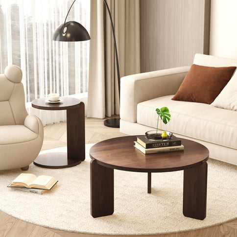 Round Coffee & End Table Set