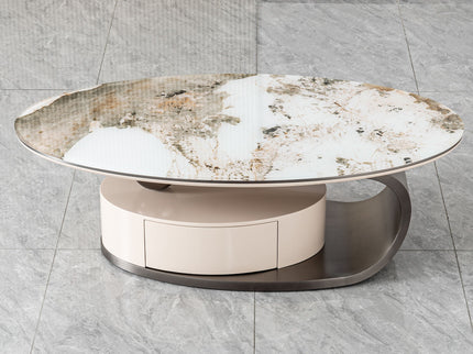 Oval Coffee Table With Drawer
