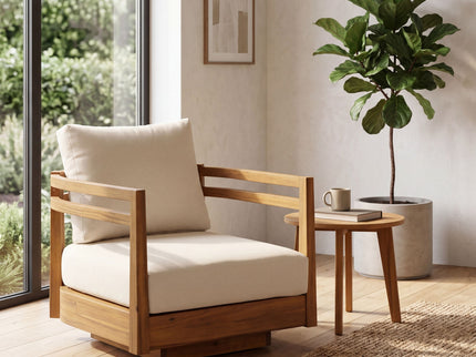 Outdoor Smooth Swivel Chair With Cushions