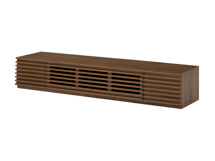 TV Stand For TVs, Entertainment Center With Cable Management And Soft Closing Hinges - Walnut