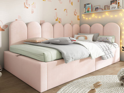 Upholstered Daybed With Metal Slatted Base