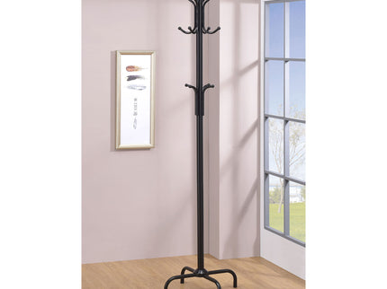 Coat Rack With 3 Tier Hooks For Entryway - Black