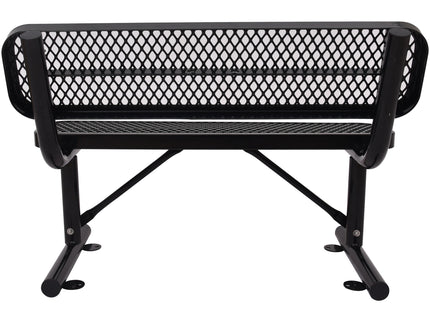 6' Outdoor Steel Bench With Backrest