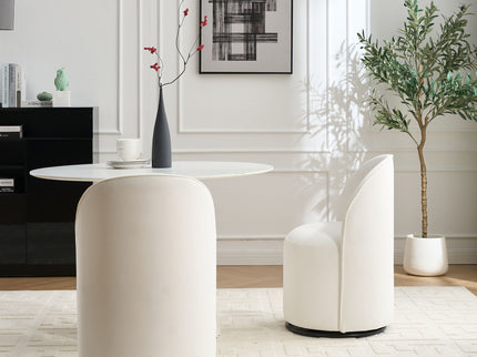 360 Degree Swivel Armless Dining Barrel Chair