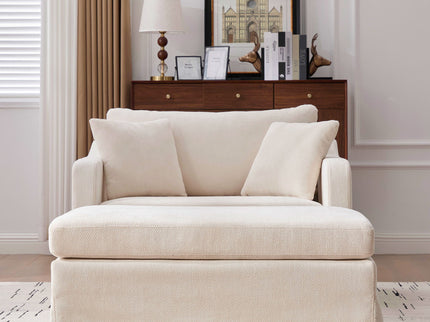 Accent Chair With Ottoman, Includes 2 Bolster Pillows