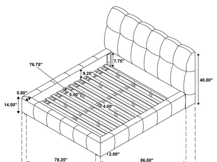 Branson - Platform Bed With Tufted Headboard