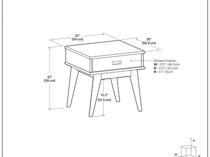 Draper - Handcrafted Mid Century End Table
