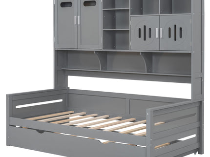Daybed With All-In-One Cabinet And Shelf