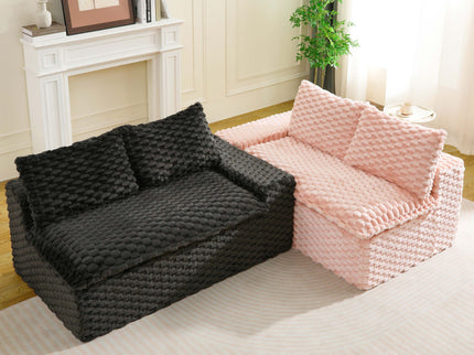 Multifunctional Sofa Pink Black, Fits 4 People