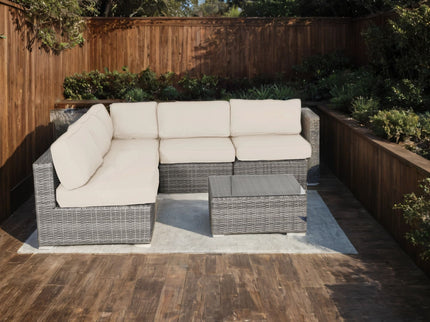 Seating Set With Cushions Handcrafted Wicker Design