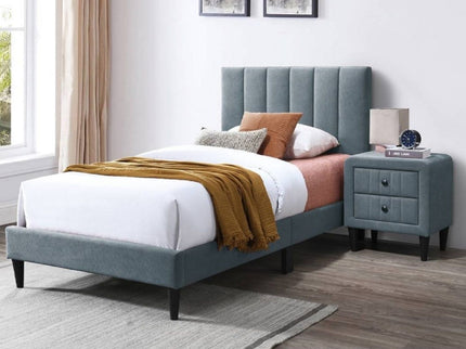 Bed With Channel Tufted Adjustable Headboard