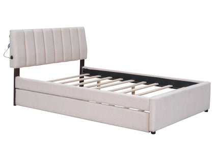 Upholstered Platform Bed With Trundle