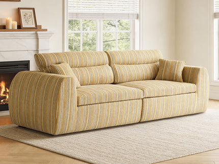 3 Seater, Couch With Throw Pillows For Living Room