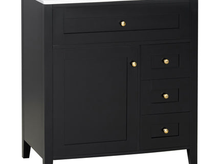 Bathroom Vanity With Sink, 3 Drawers And Adjustable Shelf