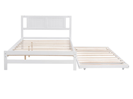 Platform Bed With Adjustable Trundle