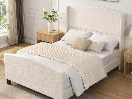 Platform Bed Frame With Tall Headboard And High Footboard