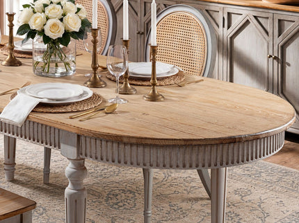 Colette - Oval Dining Table - Blue / Gray