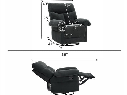 Swivel Rocker Recliner Chair With Manual Recline For Living Room
