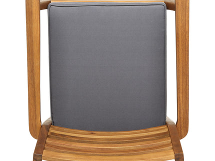 Outdoor Dining Chair With Slat Back And Acacia Wood Frame (Set of 2) - Gray / Teak