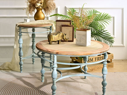 Round Top Carved Table For Living Room