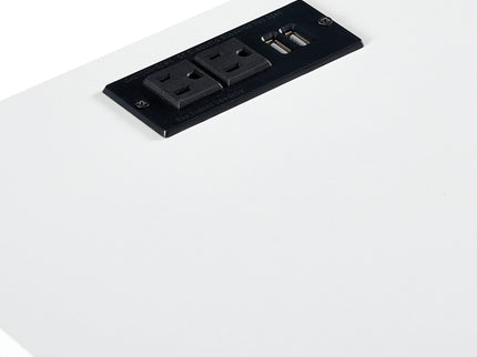 15.75" Rattan End Table With Power Outlet & USB Ports, Modern Nightstand With Drawer And Solid Wood Legs, Side Table For Living Room, Bedroom