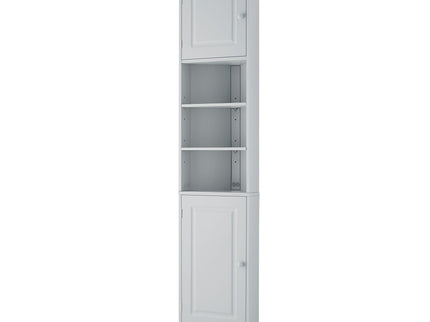 Multi Functional Corner Cabinet With Adjustable Shelves And 2 Doors