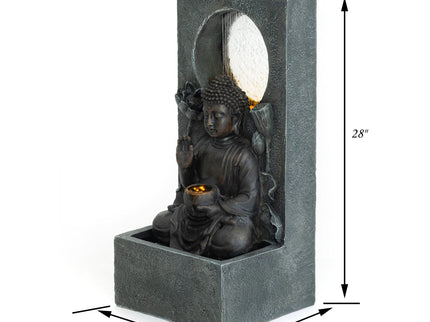 Zen - Outdoor Buddha Waterfall Fountain - Black