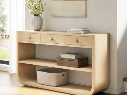 Console Table With 3 Soft Close Drawers & 2 Open Shelves