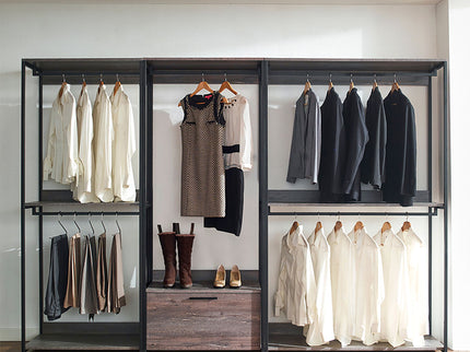 Monica - Farmhouse Industrial Wood Walk In Closet